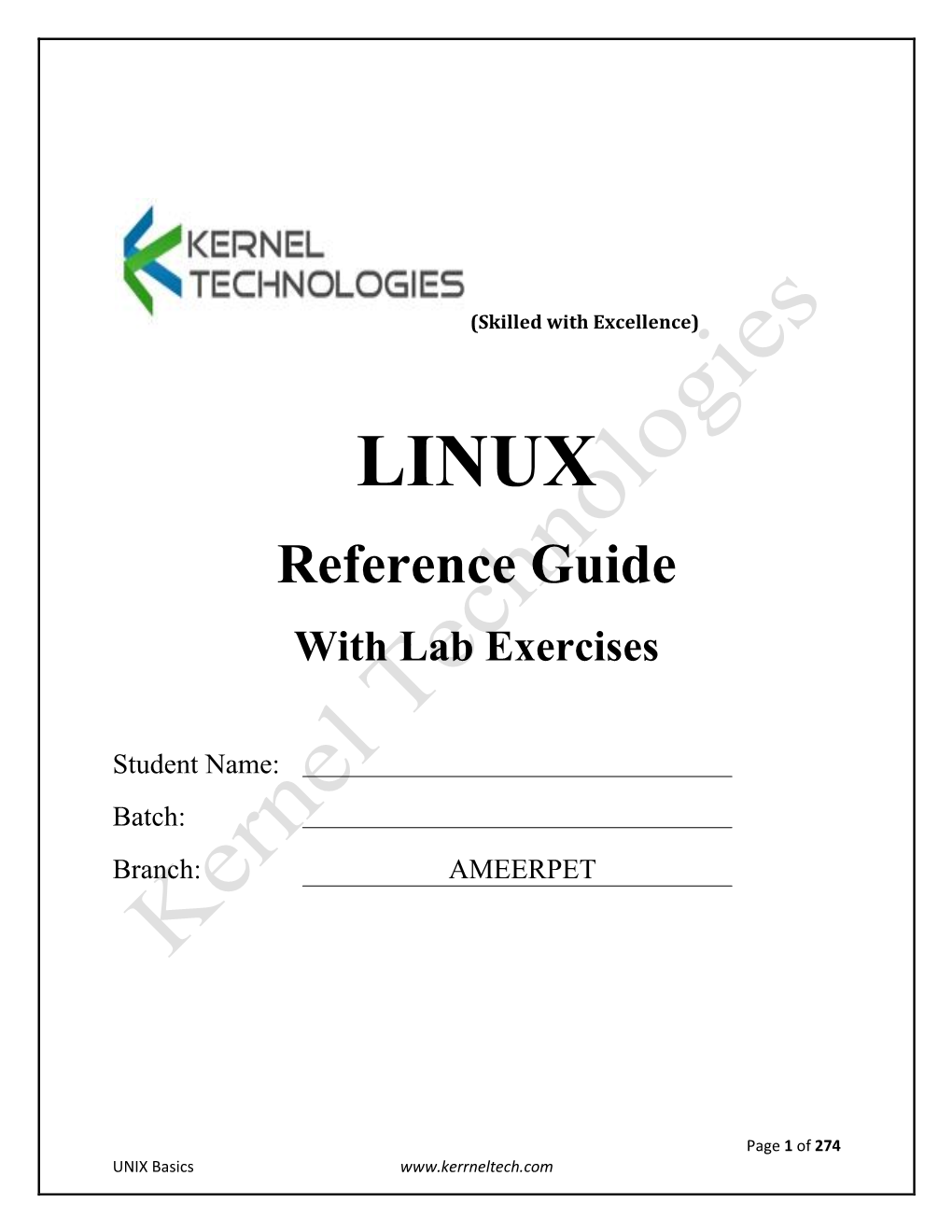 Reference Guide with Lab Exercises