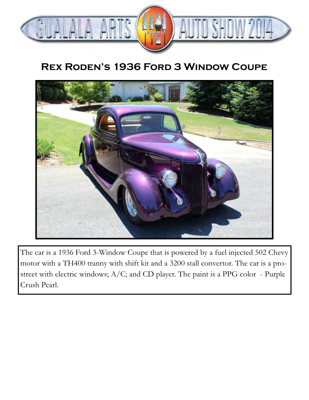 Rex Roden's 1936 Ford 3 Window Coupe