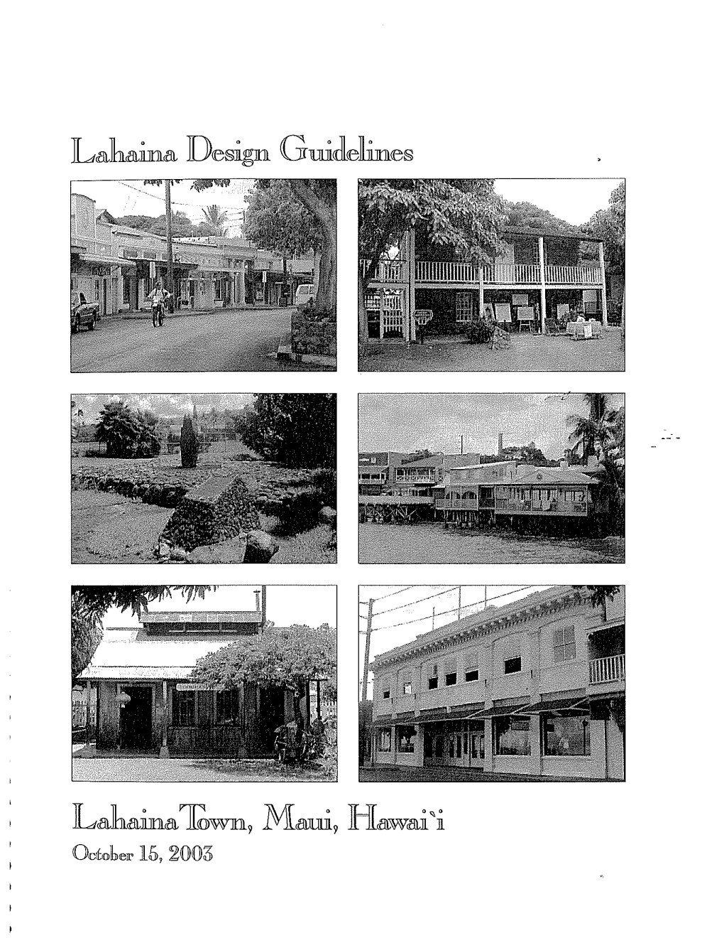 Design Guidelines for Lahaina Historic Districts