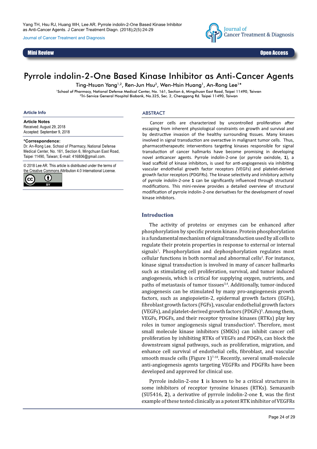 Pyrrole Indolin-2-One Based Kinase Inhibitor As Anti-Cancer Agents