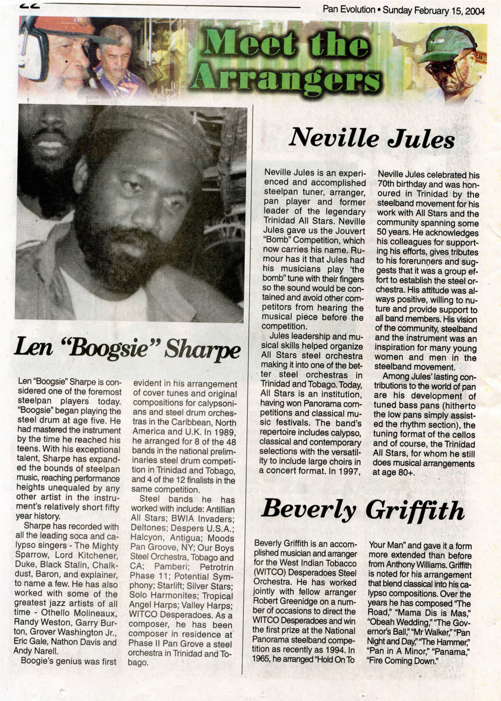 Len "Boogsie"Sharpe Neville Jules Beverly Griffith