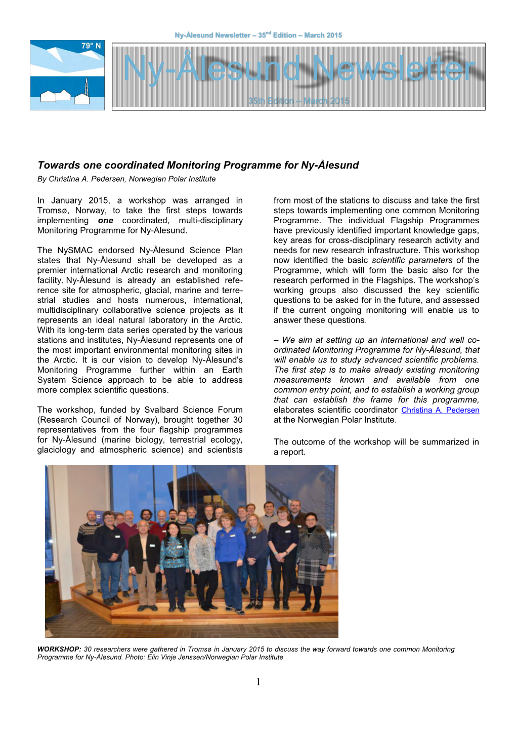 Ny-Ålesund Newsletter – 35Nd Edition – March 2015