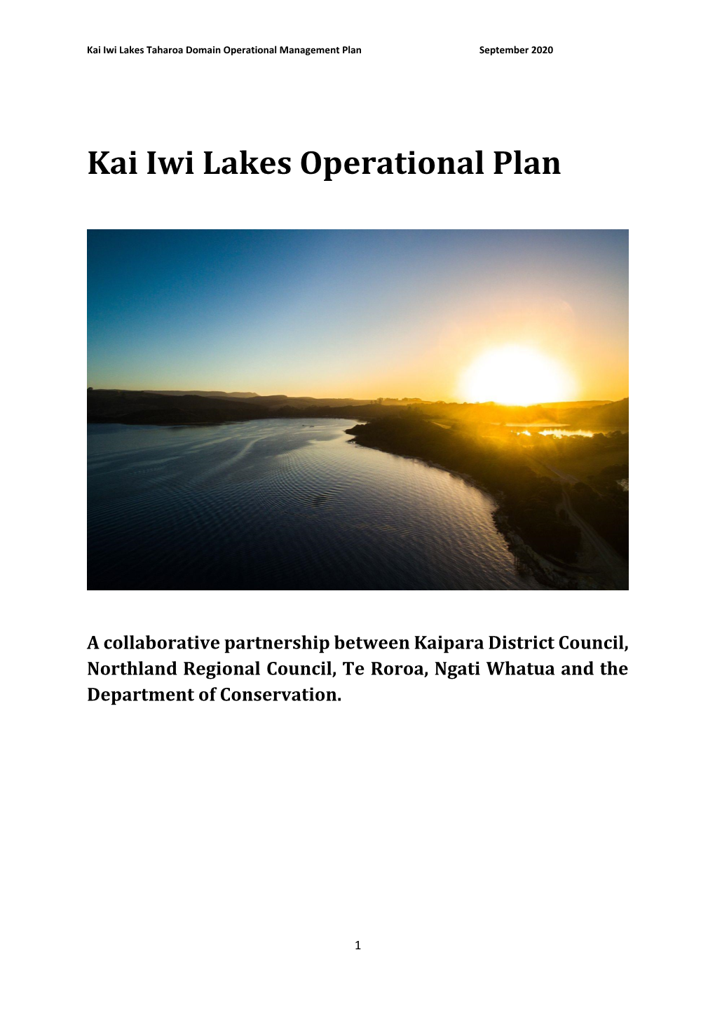Kai Iwi Lakes Operational Plan