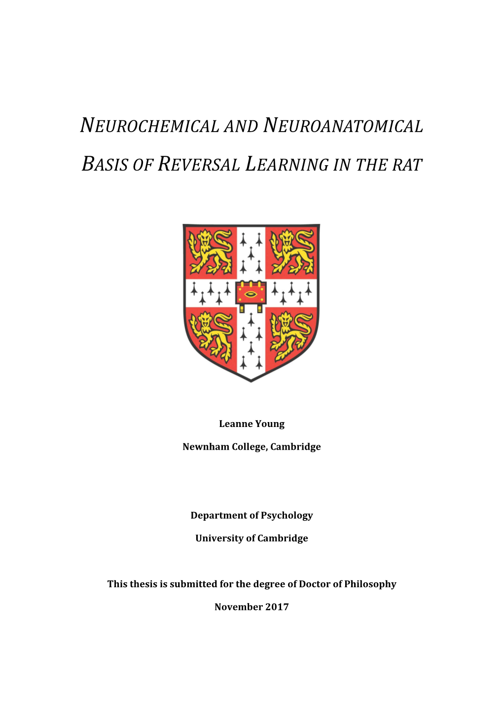 Neurochemical and Neuroanatomical Basis of Reversal