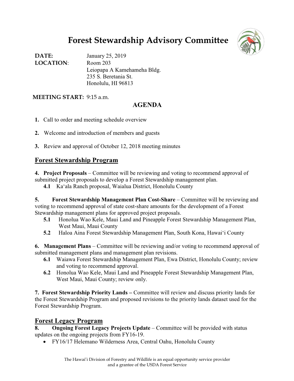 Forest Stewardship Advisory Committee