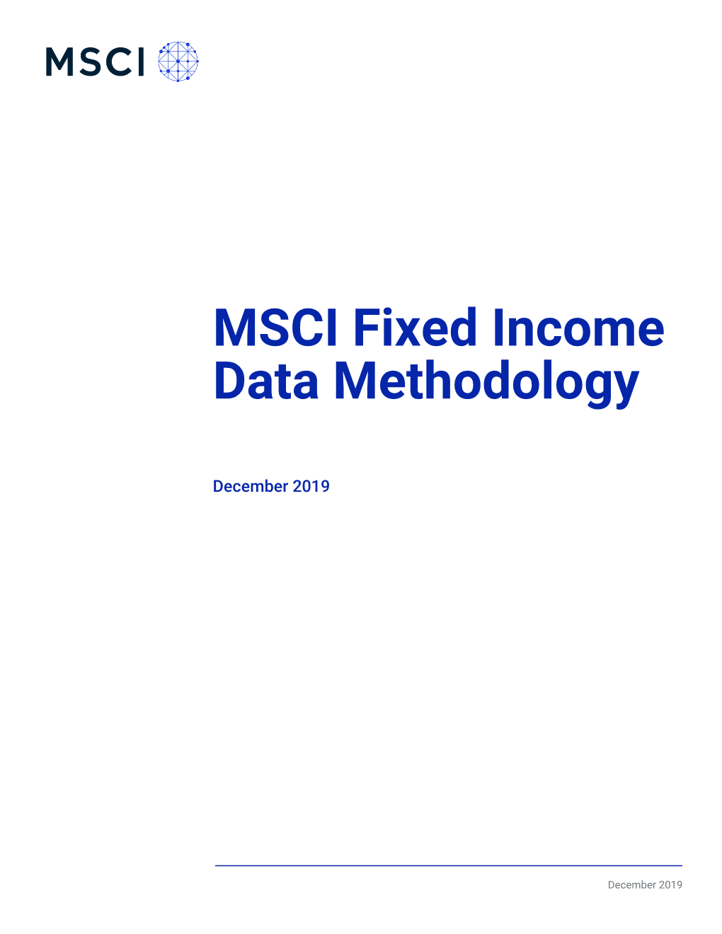 MSCI Fixed Income Data Methodology