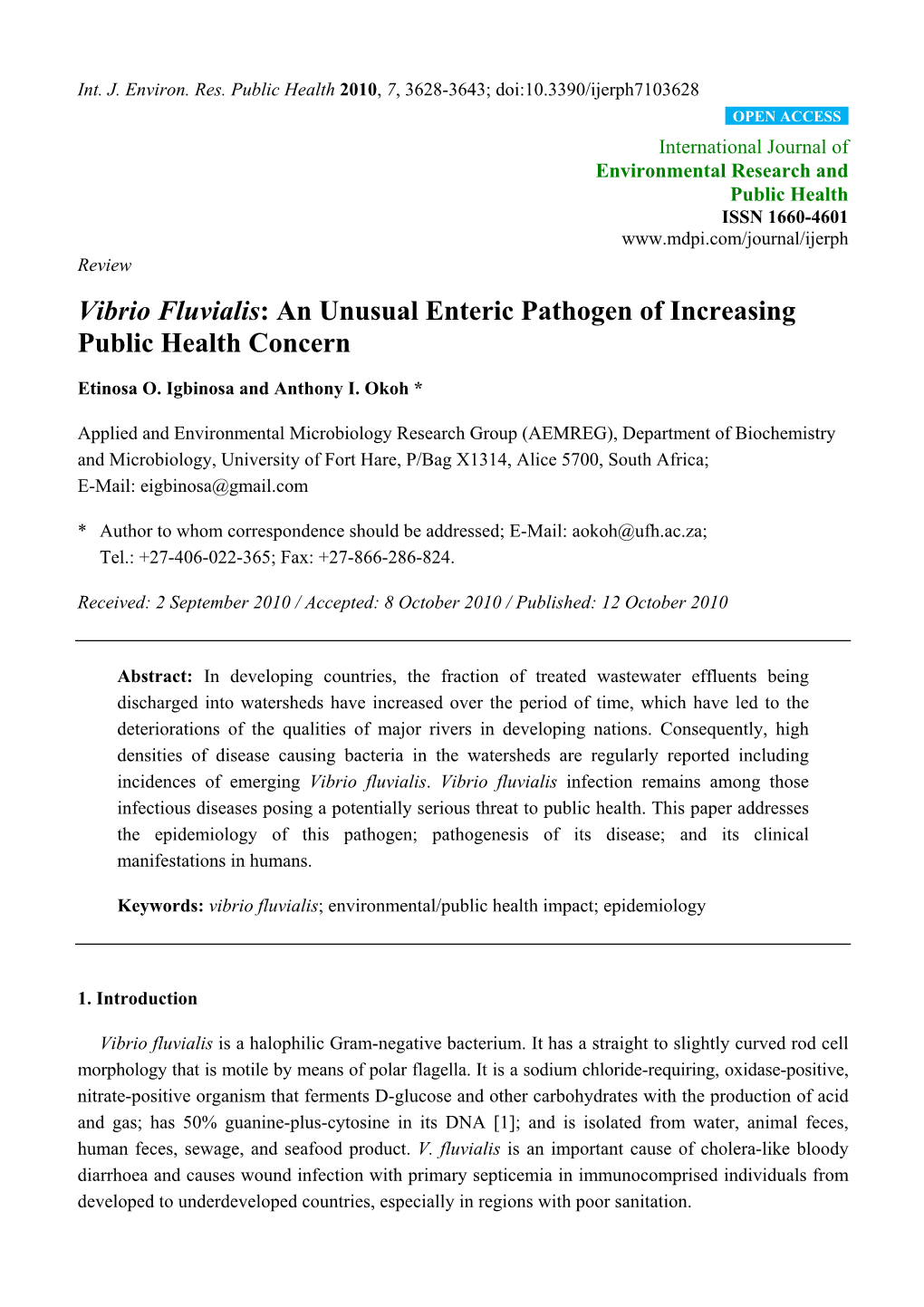 Vibrio Fluvialis: an Unusual Enteric Pathogen of Increasing Public Health Concern