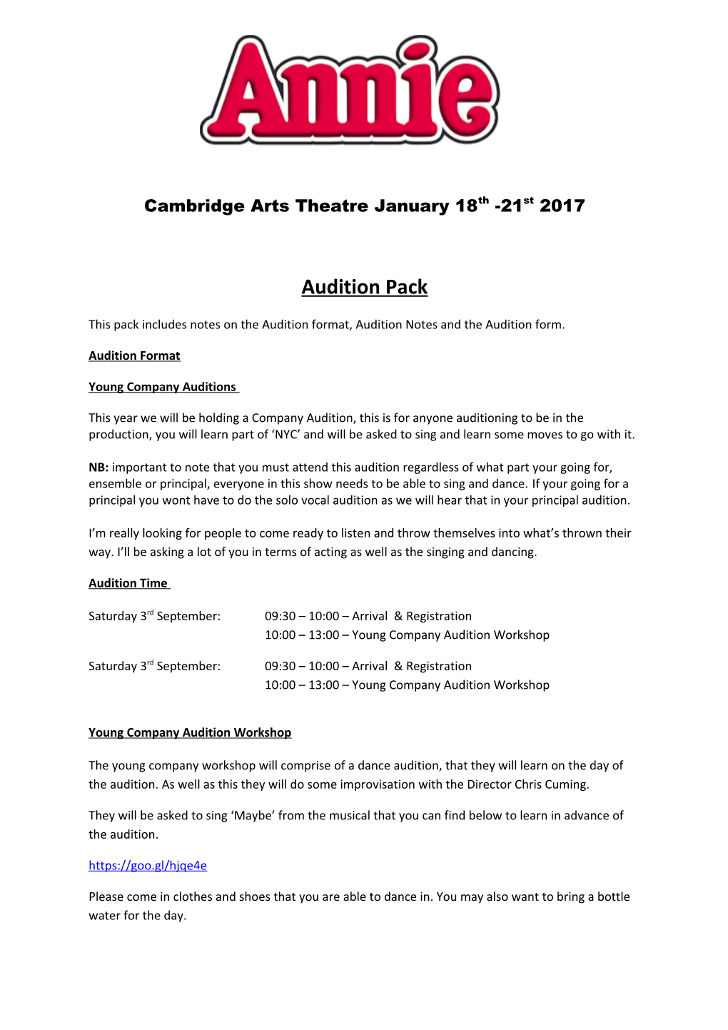 Cambridge Arts Theatre January 18Th -21St 2017