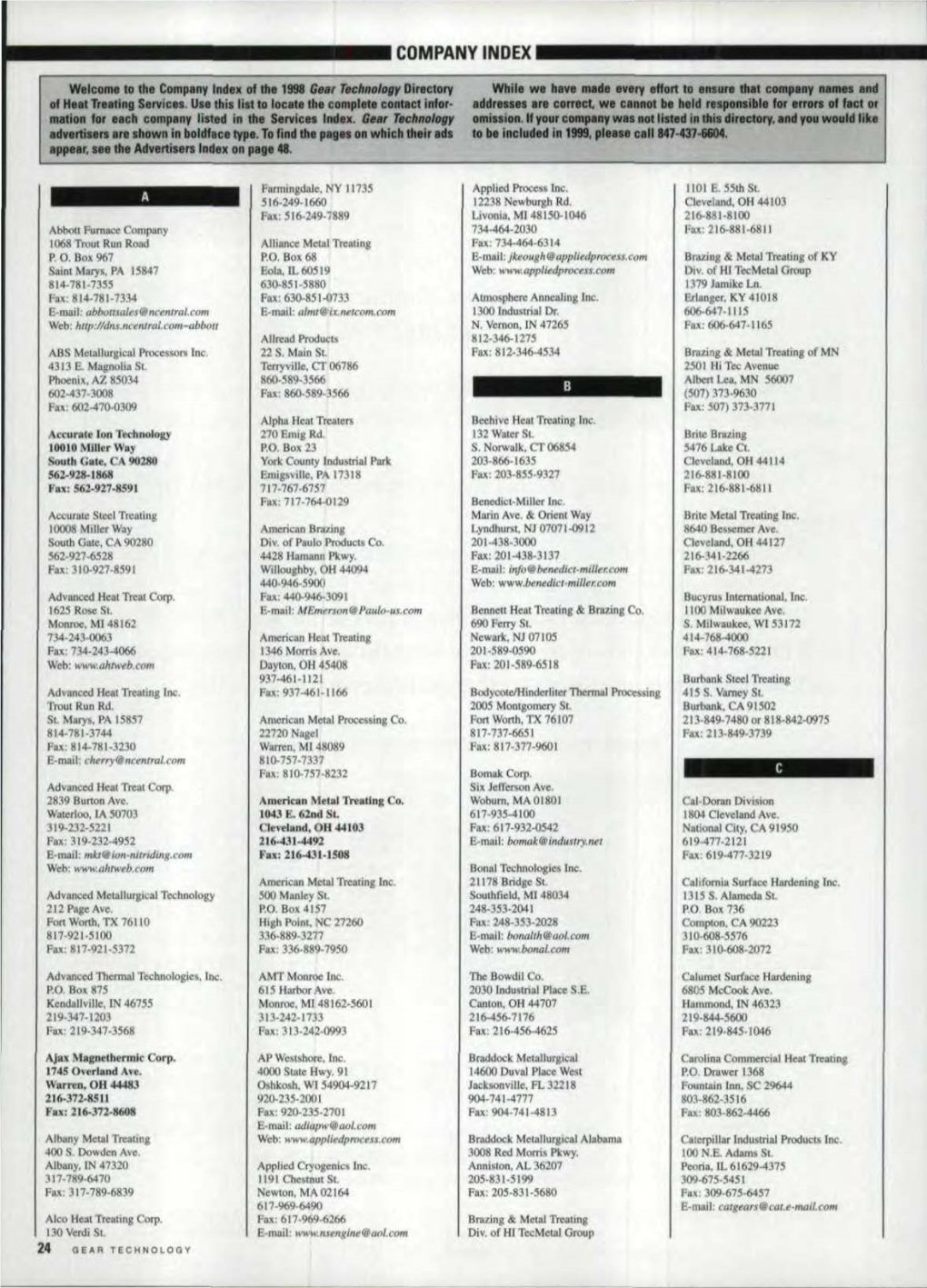 Heat Treating Buyers Guide 1998