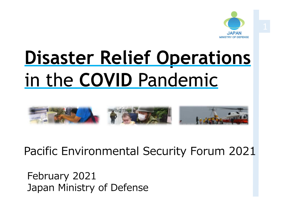 Conducting HADR in the COVID Pandemic