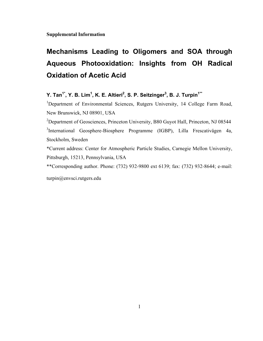 Insights from OH Radical Oxidation of Acetic Acid