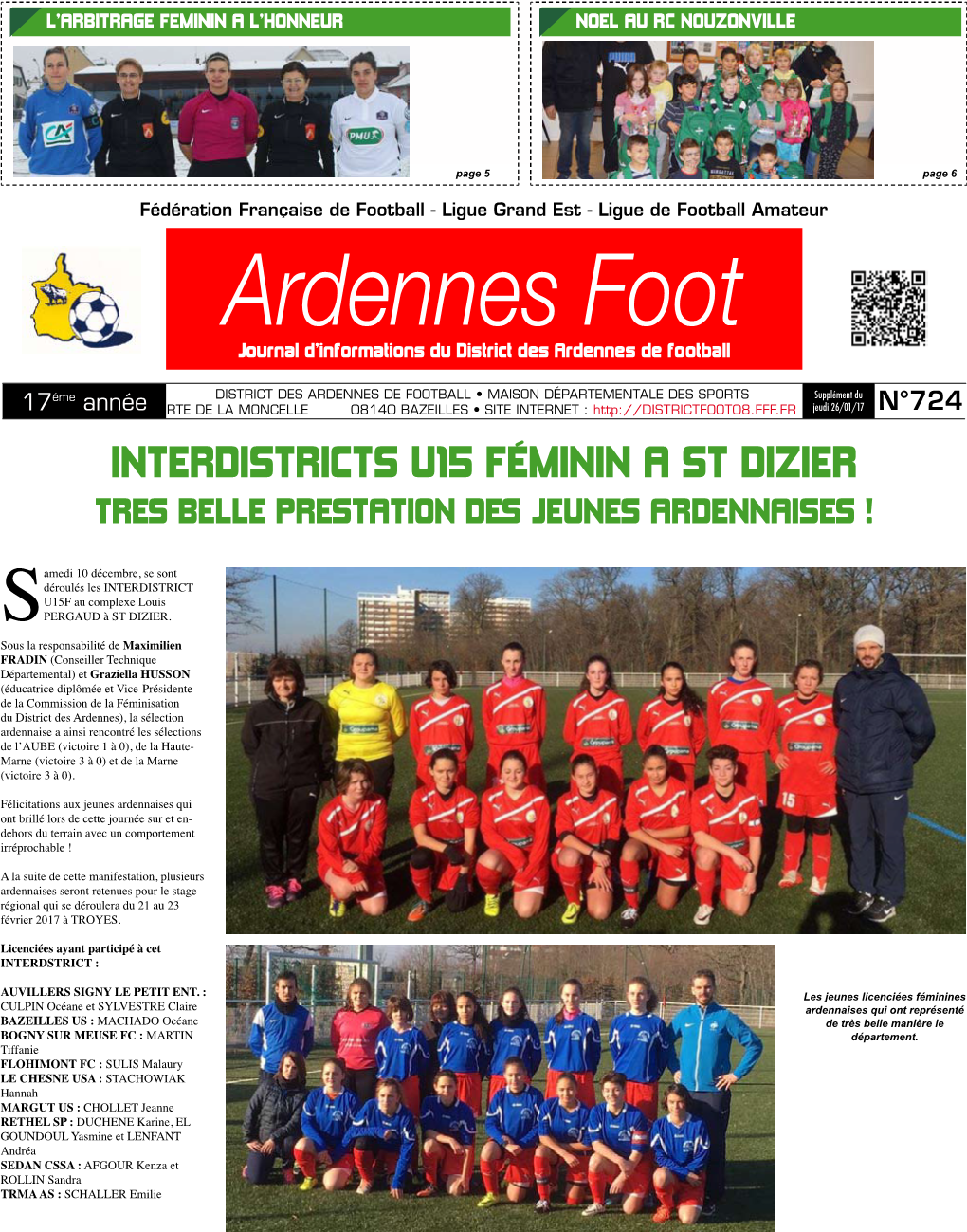 Ardennes Foot Journal D’Informations Du District Des Ardennes De Football