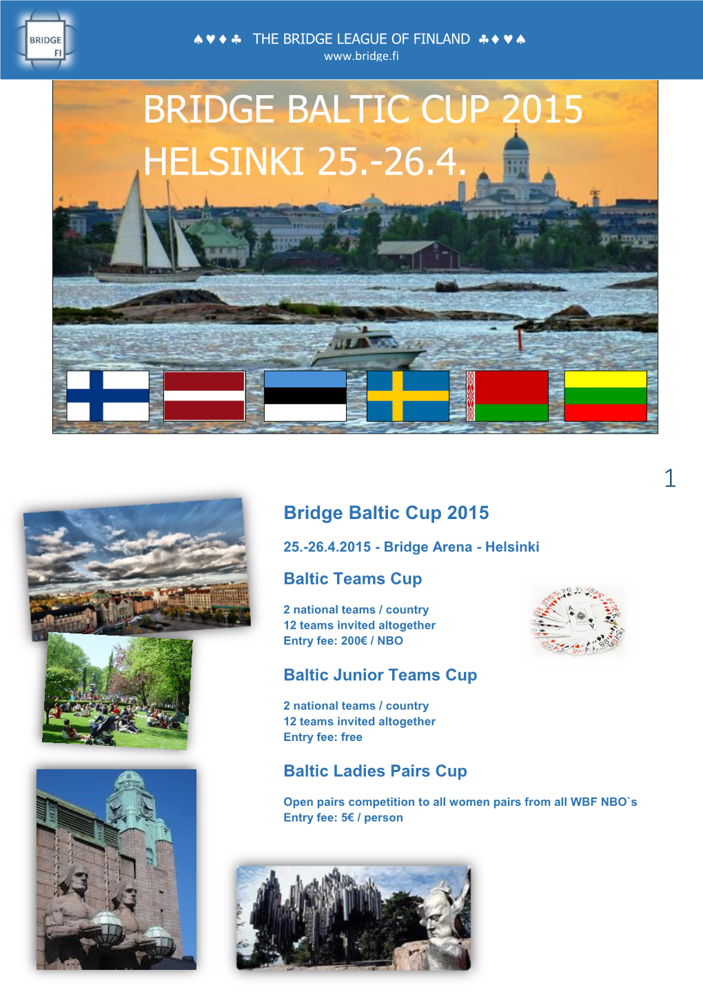 Bridge Baltic Cup 2015 Helsinki 25.-26.4