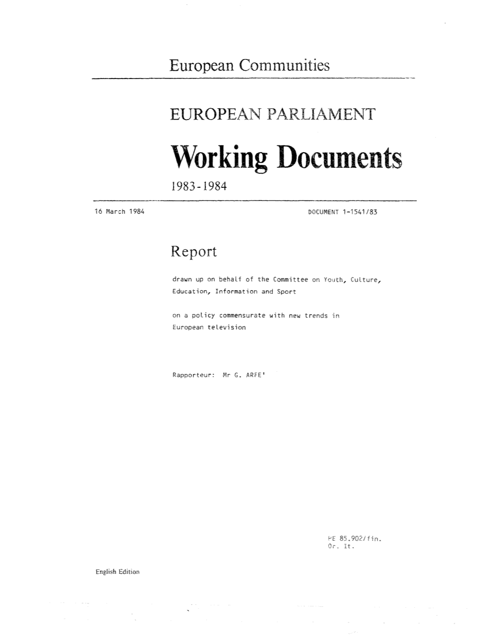 Working Documents 1983-1984