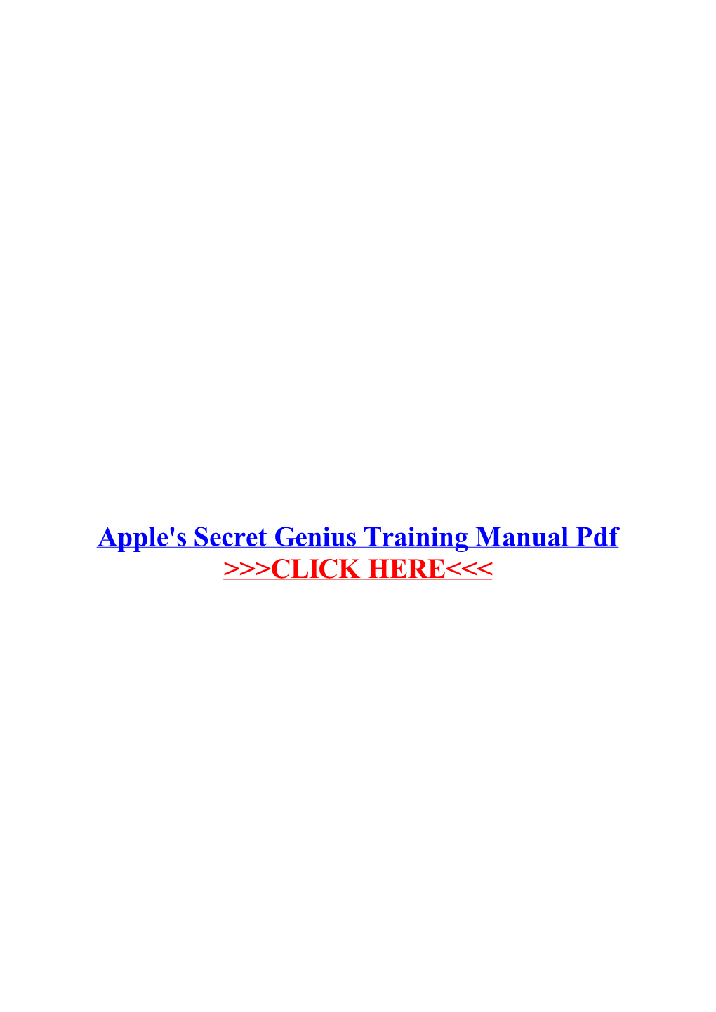 Apple's Secret Genius Training Manual Pdf