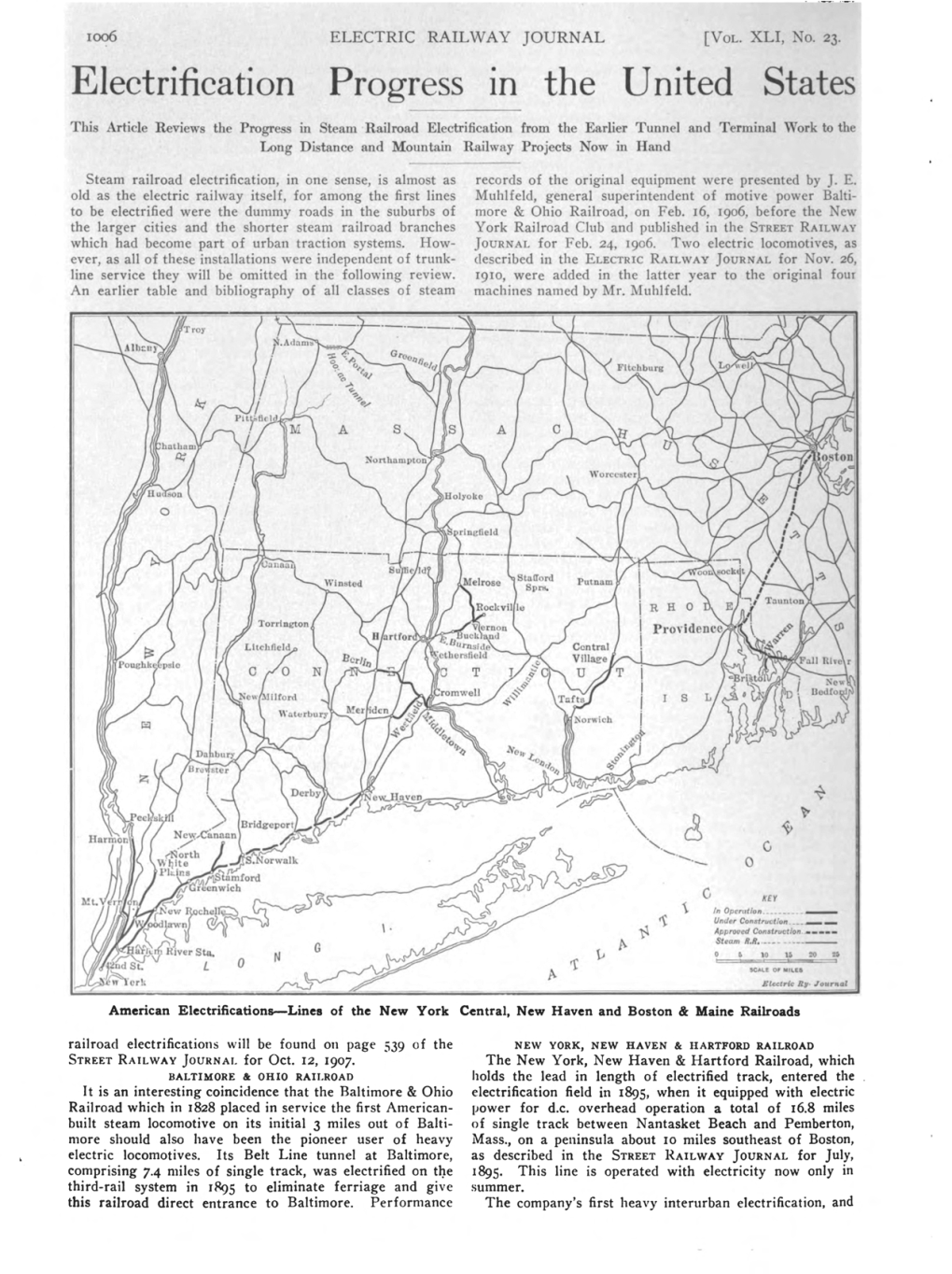 American Electrifications-Lines of the New York Central, New Haven And