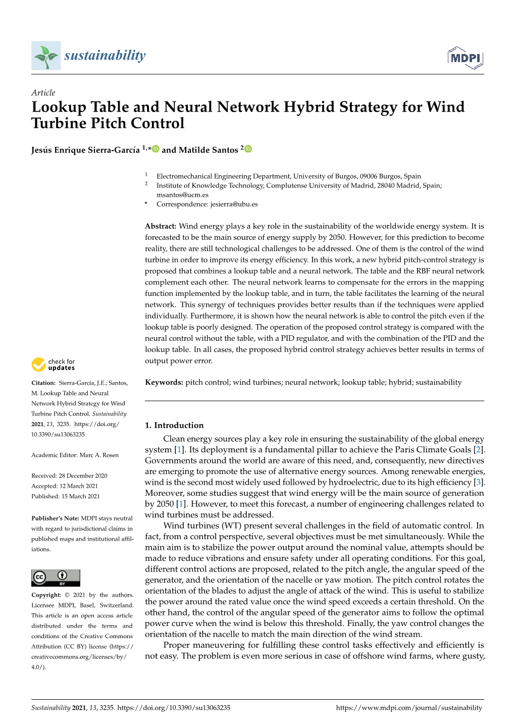 Lookup Table and Neural Network Hybrid Strategy for Wind Turbine Pitch Control