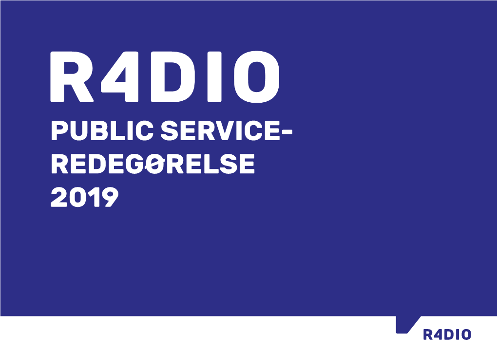 Public Service- Redegørelse 2019