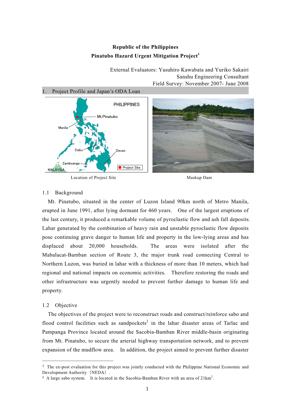 Republic of the Philippines Pinatubo Hazard Urgent Mitigation Project1