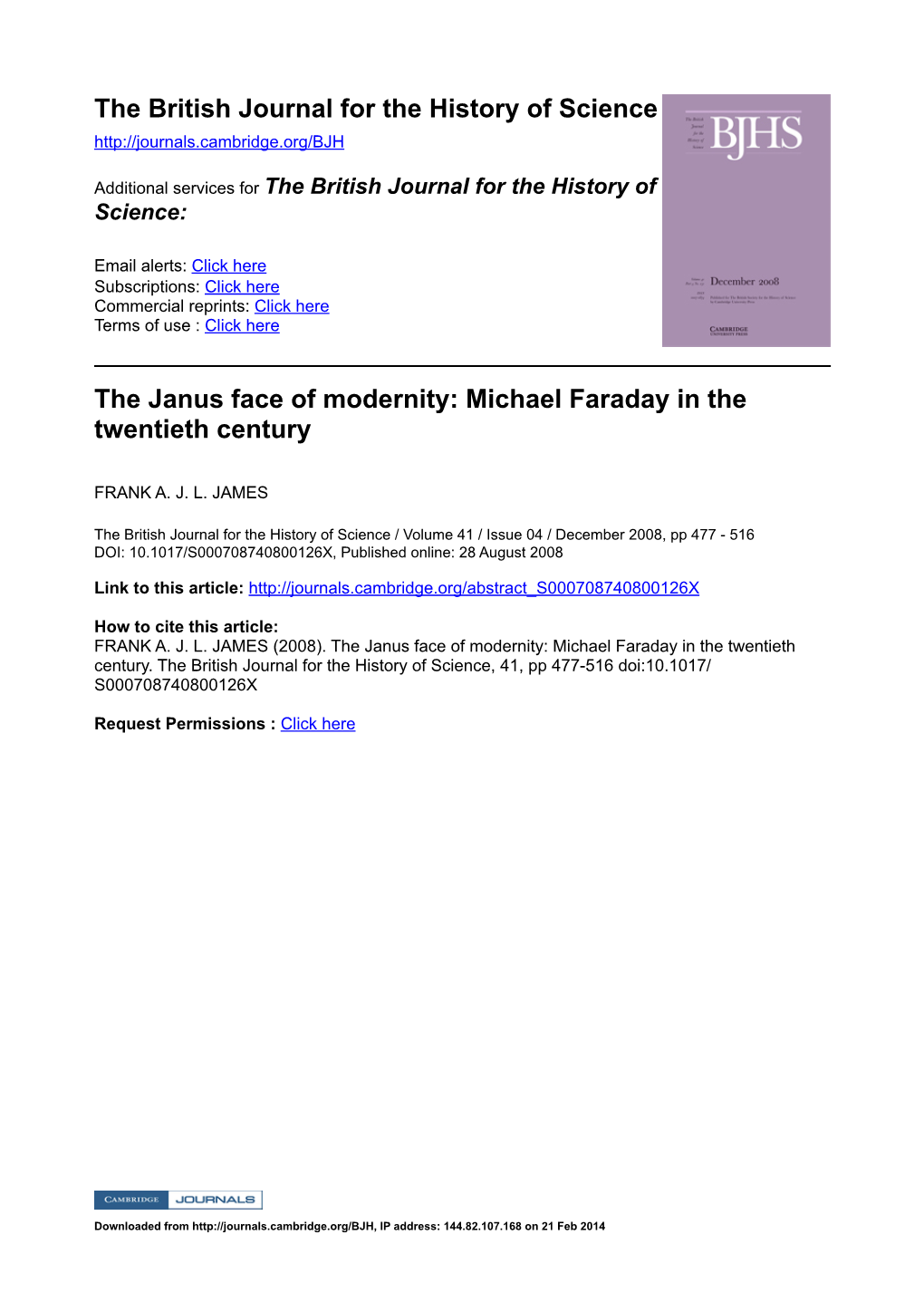 Michael Faraday in the Twentieth Century