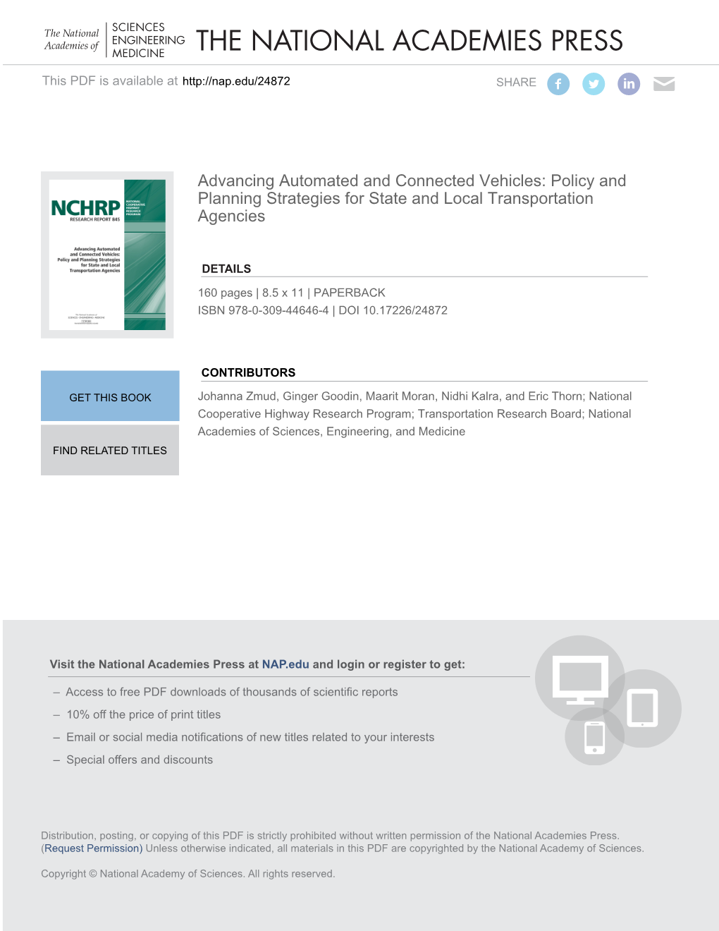 Advancing Automated and Connected Vehicles: Policy and Planning Strategies for State and Local Transportation Agencies