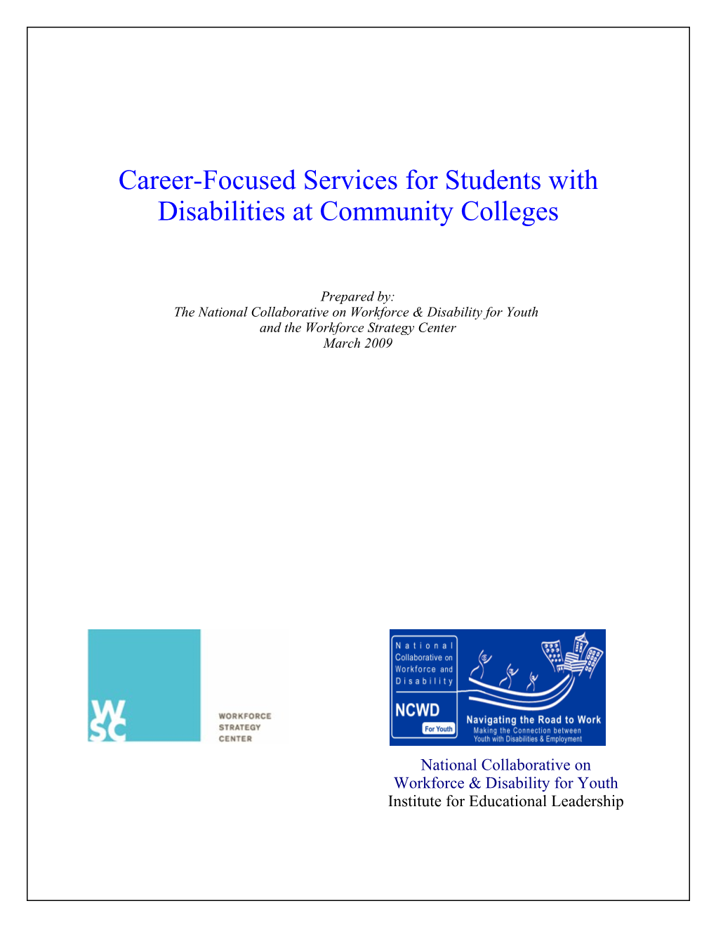 Career-Focused Services for Students with Disabilities at Community Colleges