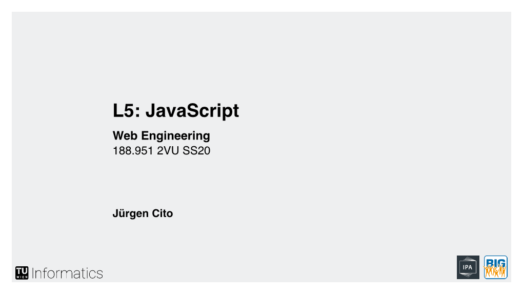 L5: Javascript And