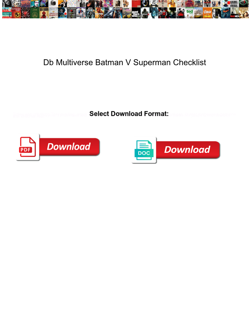 Db Multiverse Batman V Superman Checklist