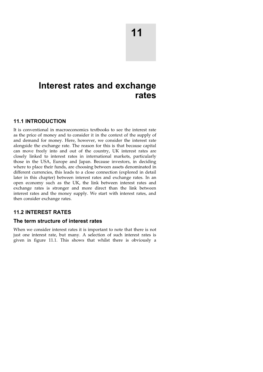 Interest Rates and Exchange Rates