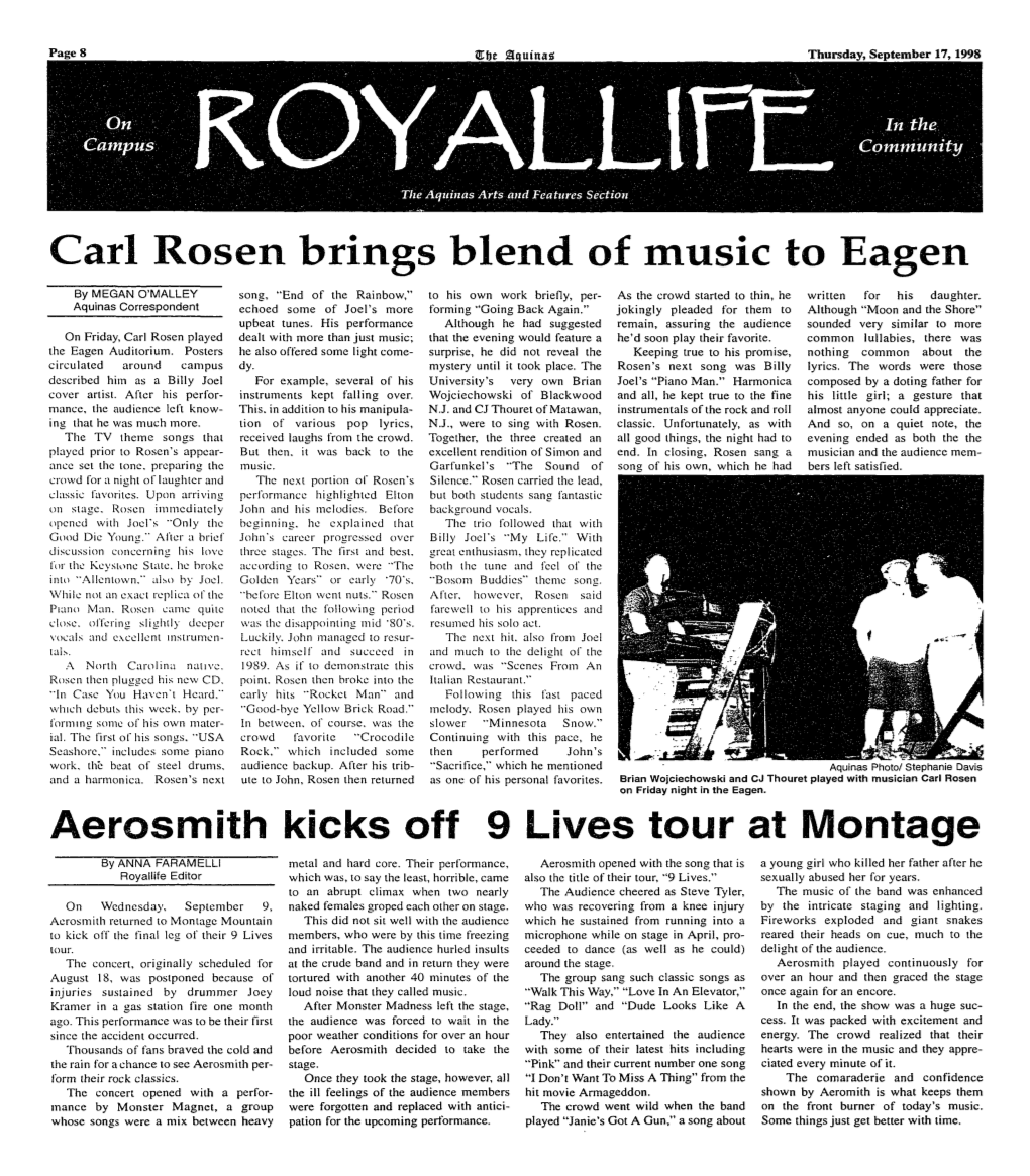 Carl Rosen Brings Blend of Music to Eagen