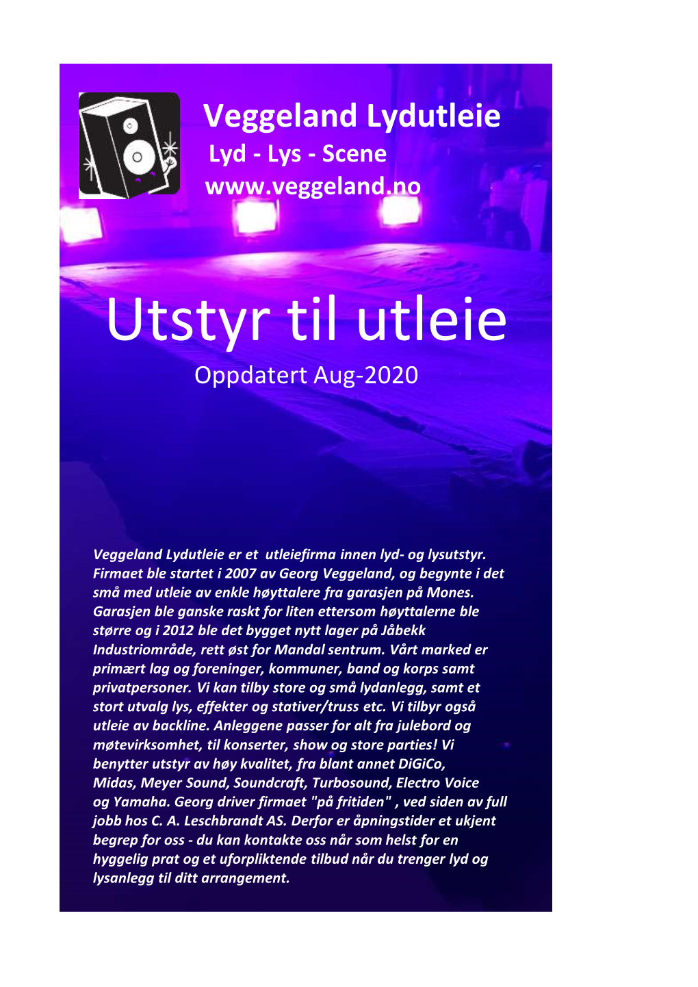 Utstyr Til Utleie Oppdatert Aug-2020