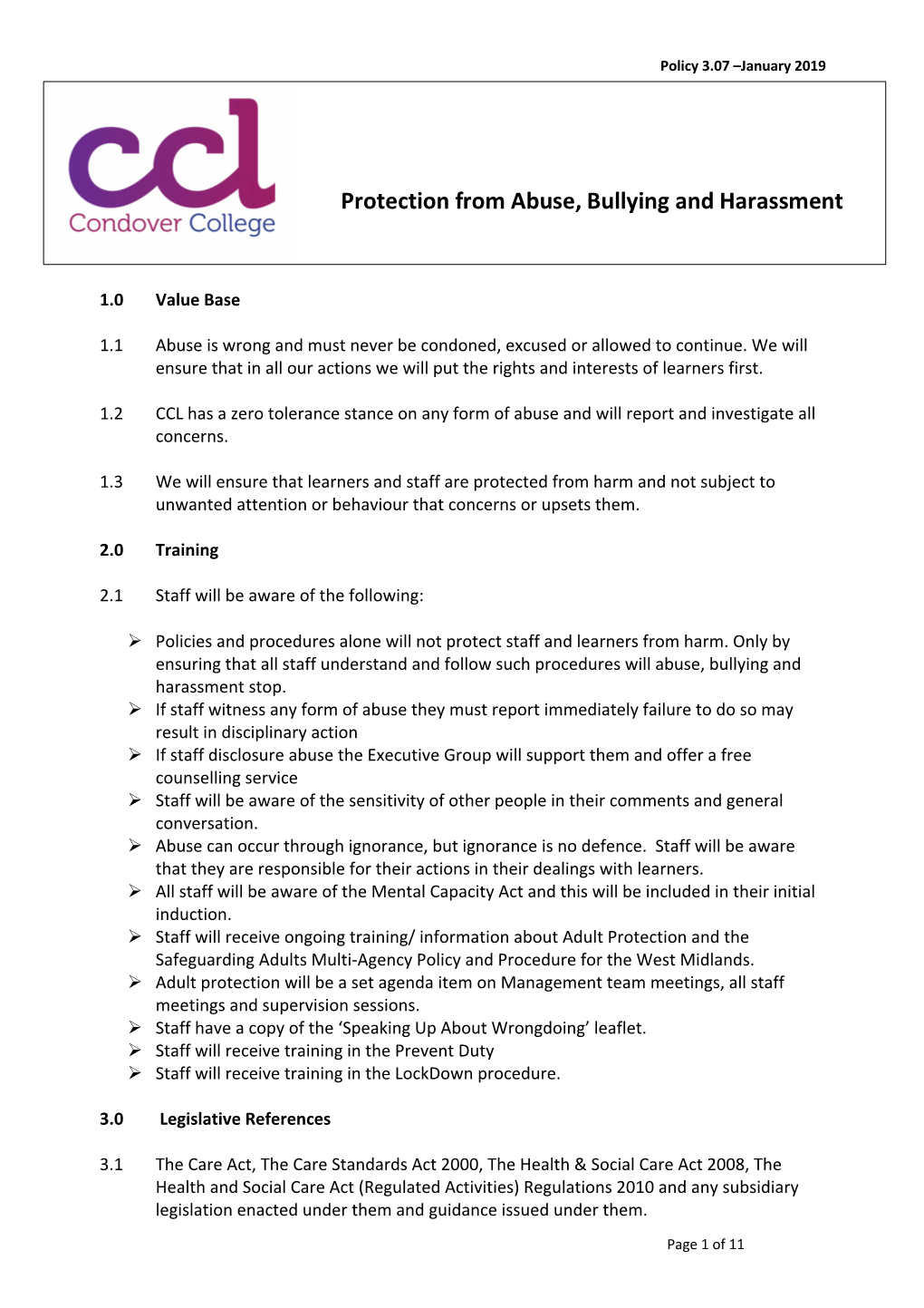 CCL Safeguarding Policy