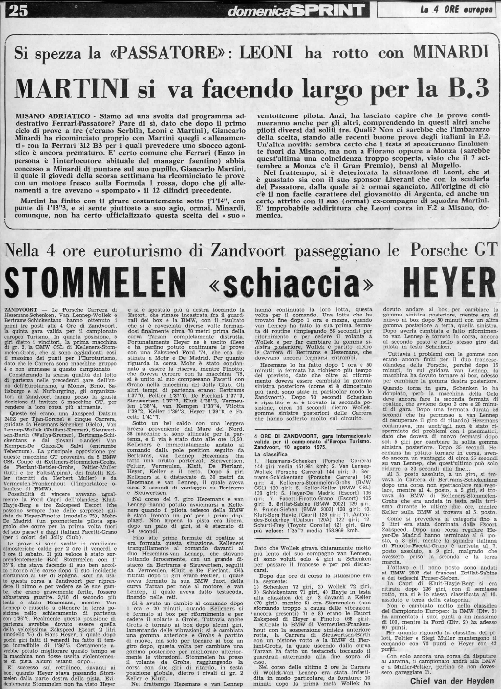 STOMMELEN Schiaccia HEYER ZANDVOORT — Le Porsche Carierà Di E Si È Spostato Più a Destra Toccando La Hanno Continuato La Loro Lotta, Questa Dovuto Andare Ai Box