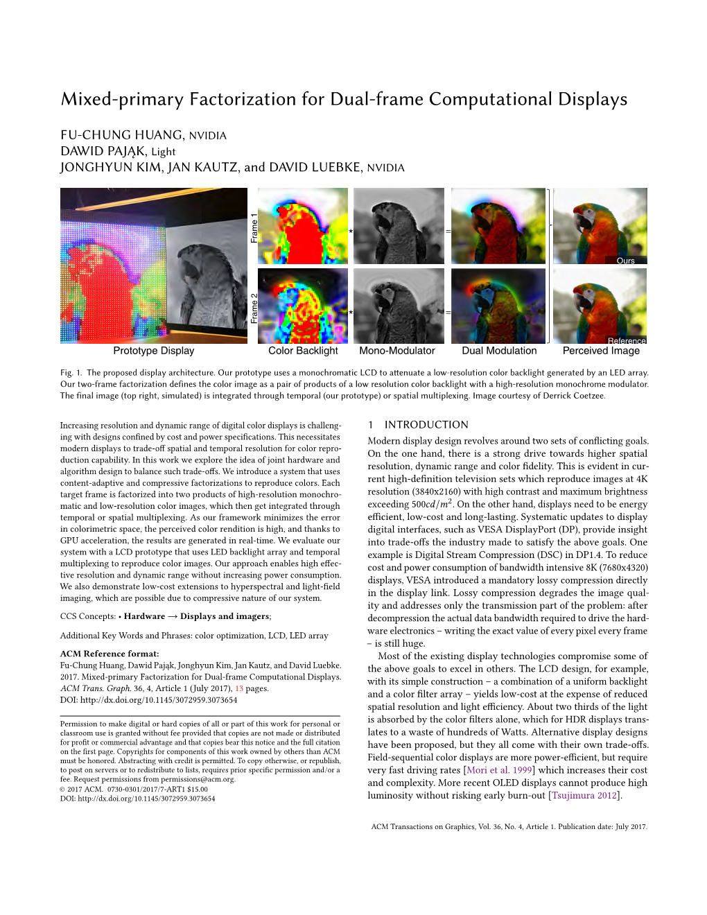 Mixed-Primary Factorization for Dual-Frame Computational Displays