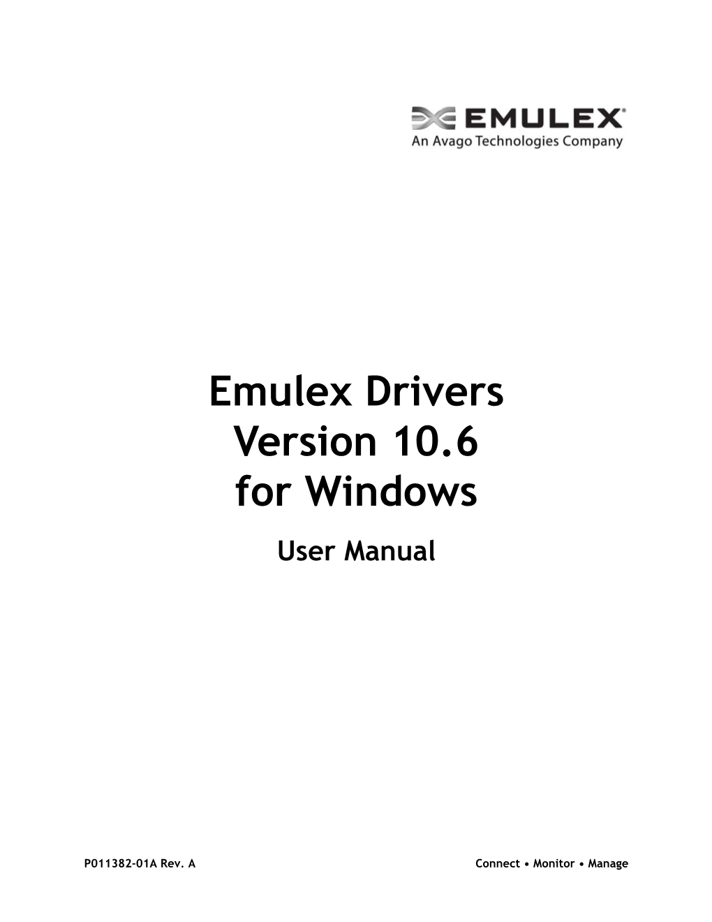 Emulex Drivers Version 10.6 for Windows User Manual