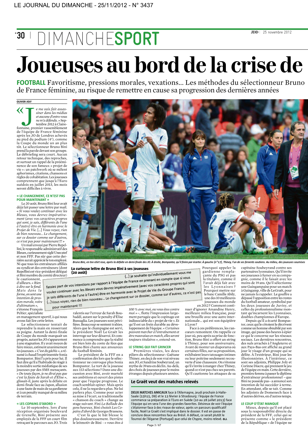 Joueuses Au Bord De La Crise De N Football Favoritisme, Pressions Morales, Vexations