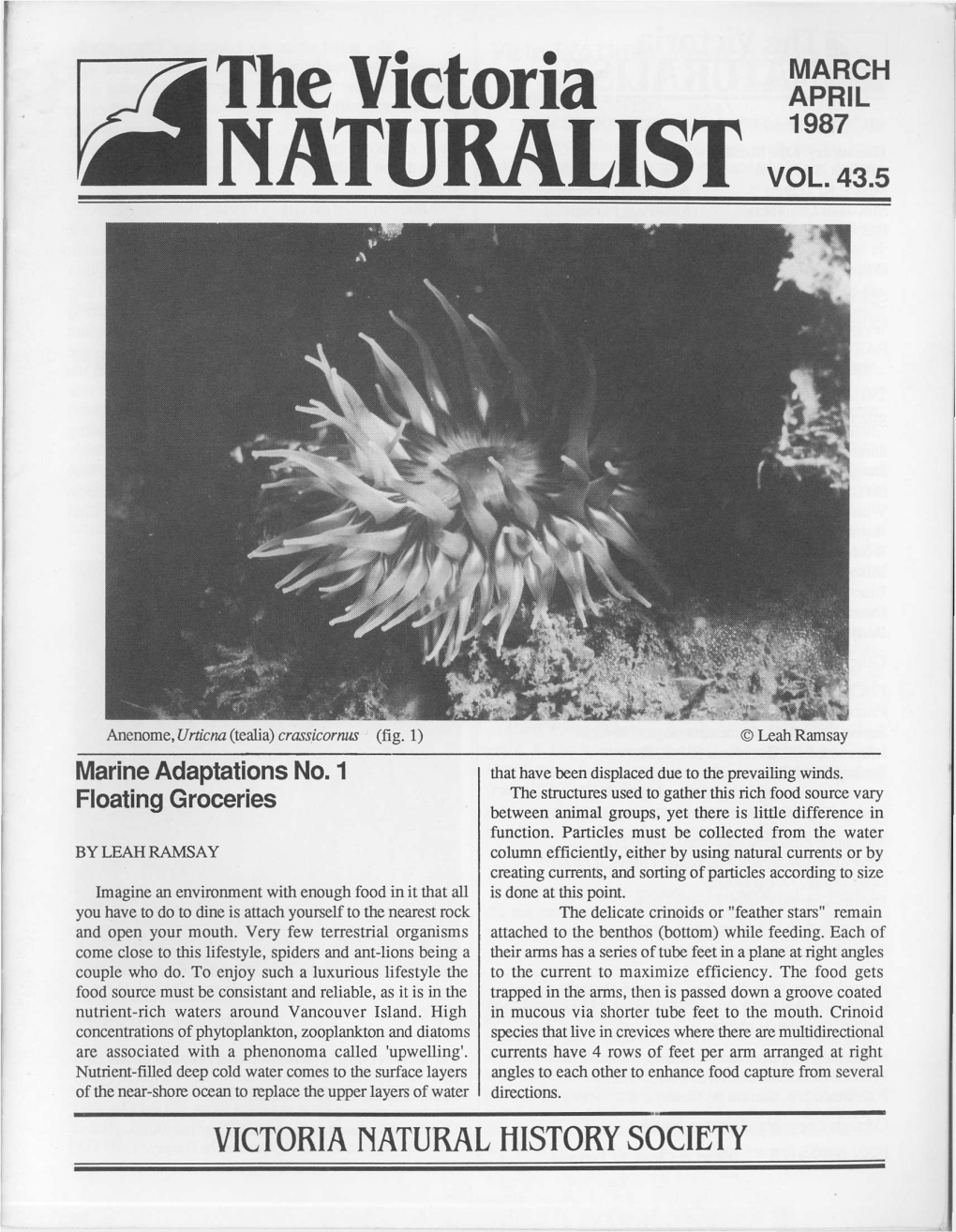 The Victoria Naturalist, Summer of 1986 Though, Changed Litis Perception