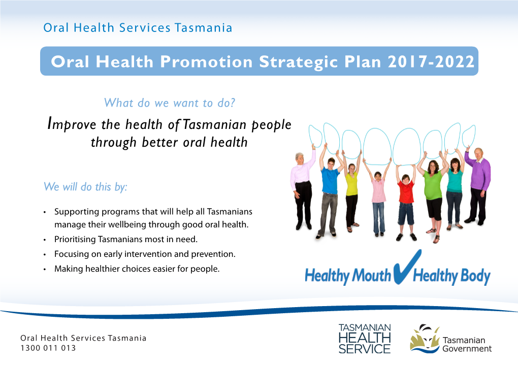 Oral Health Promotion Strategic Plan 2017-2022 Oral