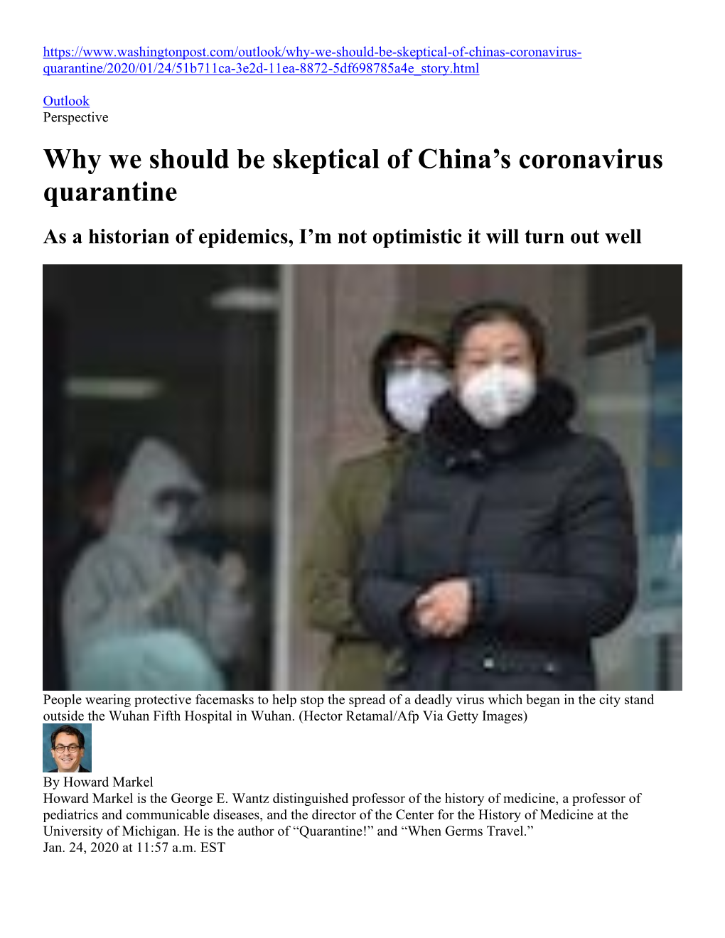 Why We Should Be Skeptical of China's Coronavirus Quarantine