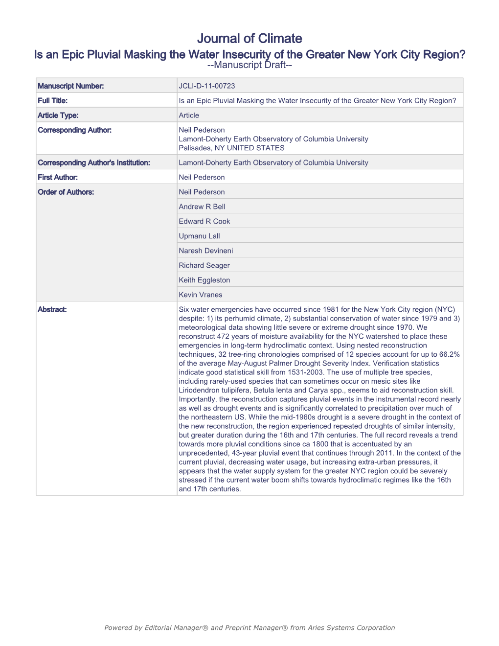 Journal of Climate