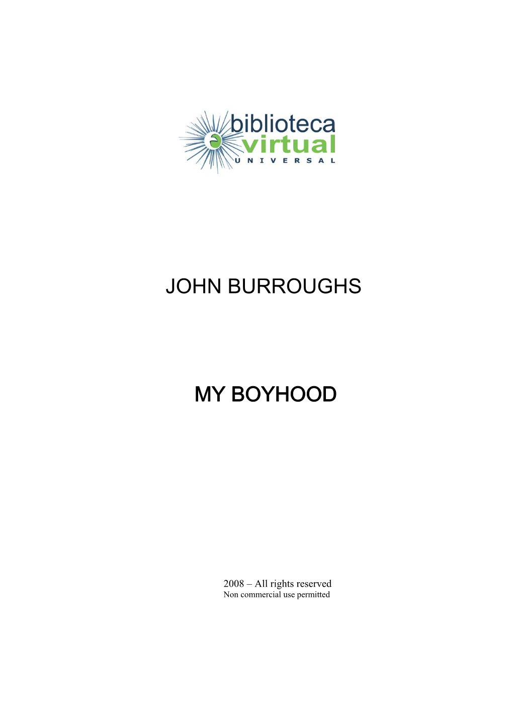 John Burroughs My Boyhood