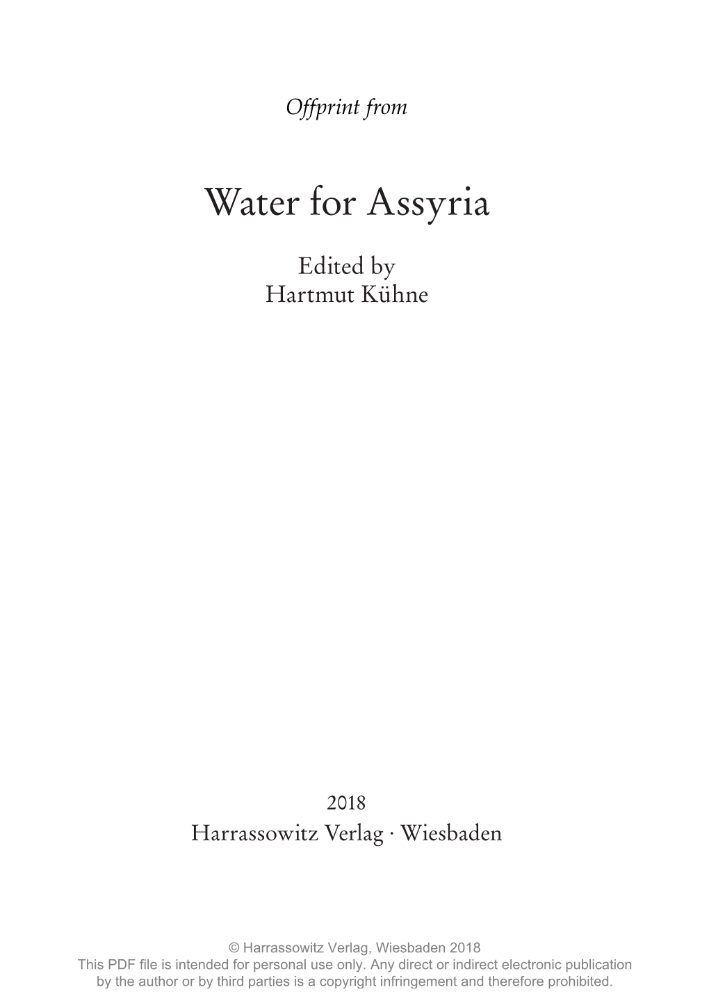 Water for Assyria