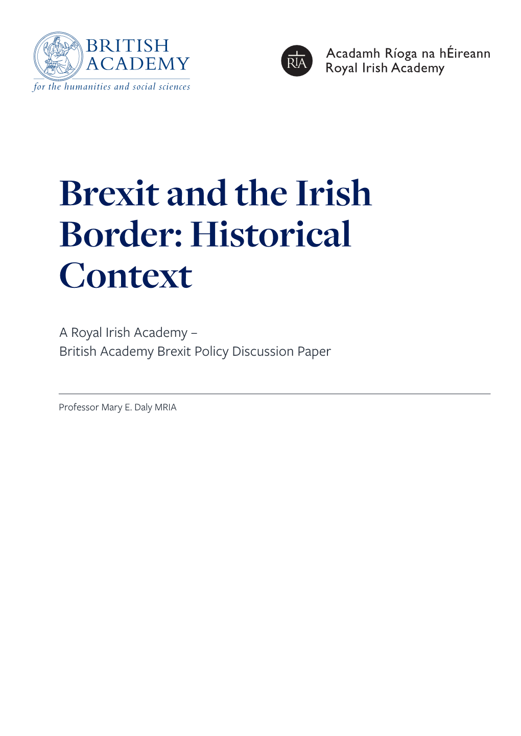 Brexit and the Irish Border: Historical Context