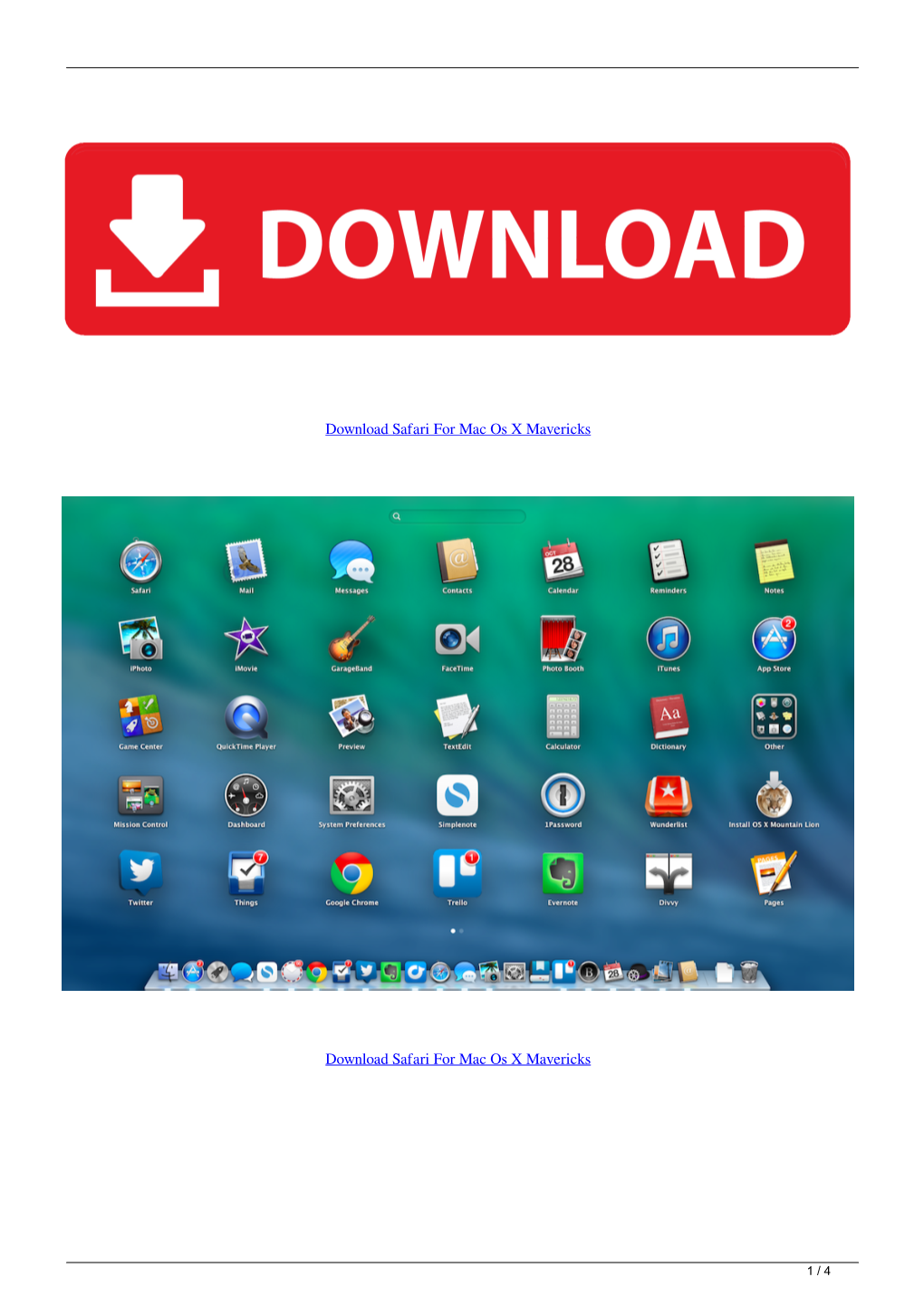 Download Safari for Mac Os X Mavericks