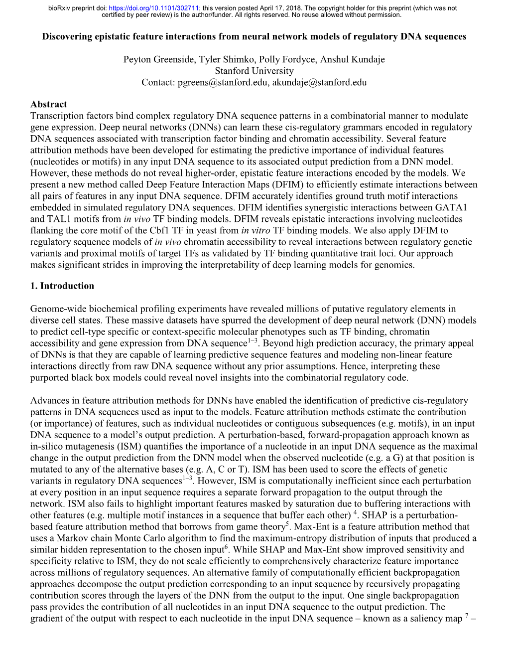 Discovering Epistatic Feature Interactions from Neural Network Models of Regulatory DNA Sequences