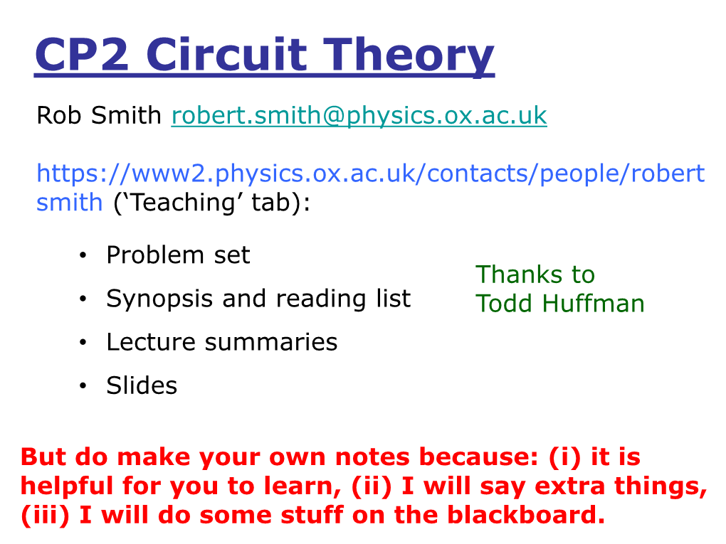 CP2 Circuit Theory