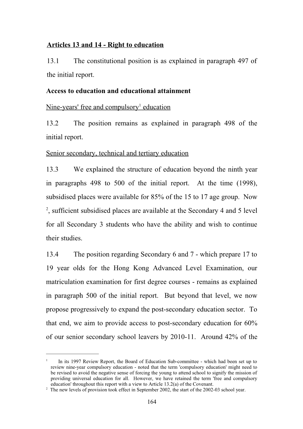 Articles 13 and 14 - Right to Education