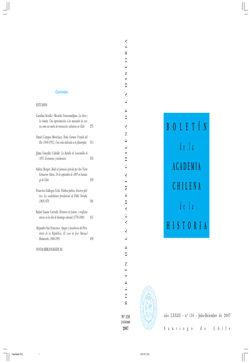 Tapa Boletín 116-2 1 22/11/07, 15:51