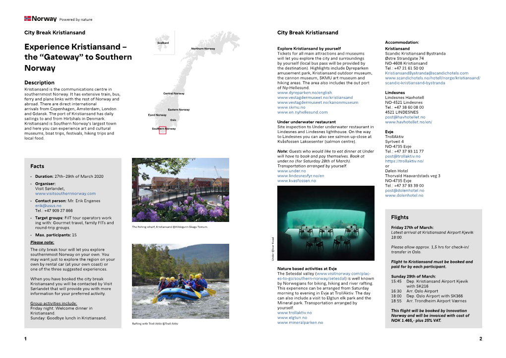 Experience Kristiansand – the “Gateway” to Southern Norway