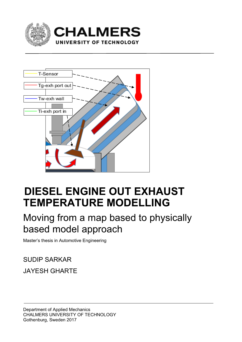 DIESEL ENGINE out EXHAUST TEMPERATURE MODELLING Moving from a Map Based to Physically Based Model Approach Master’S Thesis in Automotive Engineering